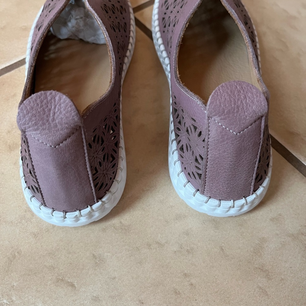 Bueno Leather Slip-On Shoes - Purple